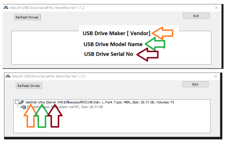 ttdsoft USB Drive identifier 1.7.2 Screenshot