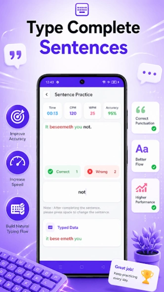 Typing Tester : Typing Speed 1.21 Screenshot