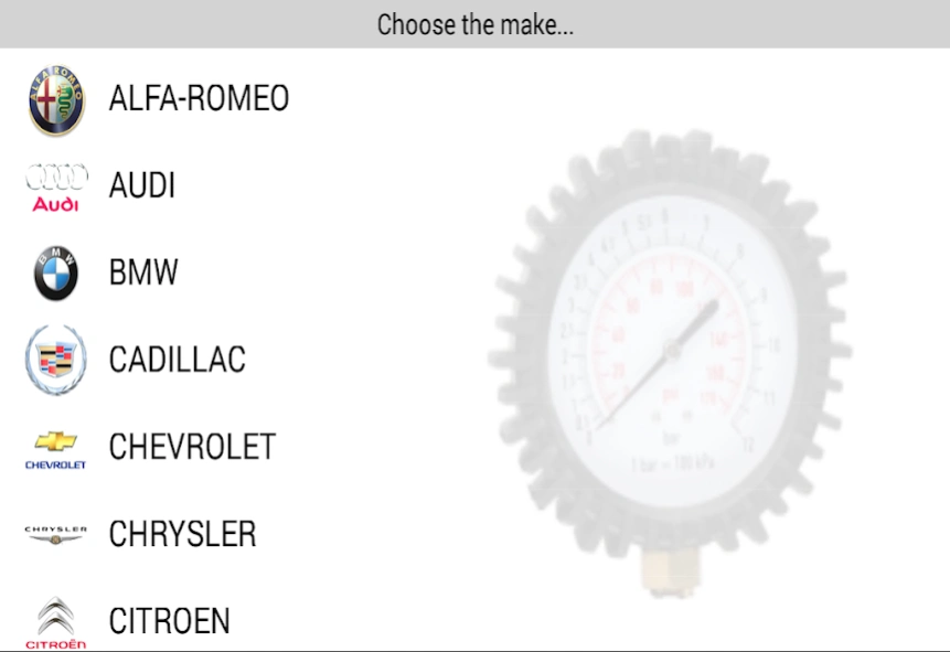 Tyre Pressure  Screenshot