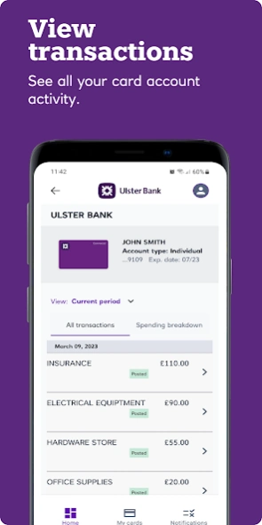 Ulster Bank NI ClearSpend  Screenshot