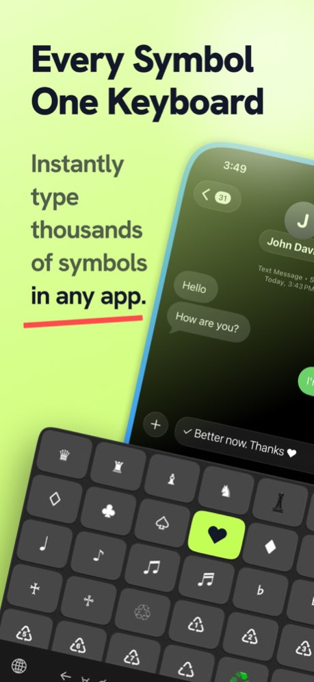 Unicode+: Math Symbol Keyboard 1.0.6 Screenshot