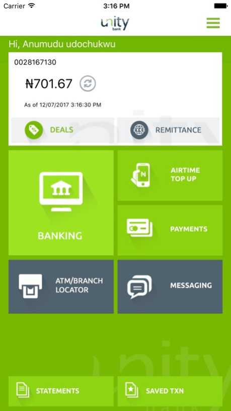 UnityMobile for Unity Bank 3.0 Screenshot