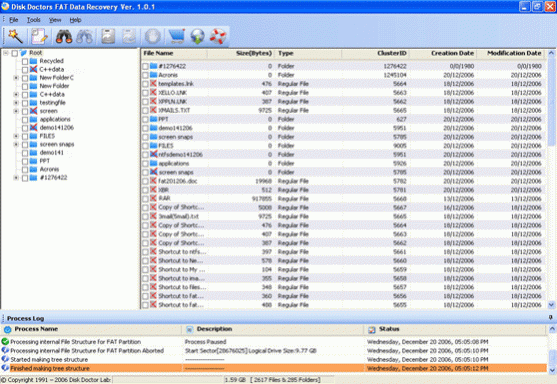 Disk Doctors FAT Data Recovery 1.0.1 Screenshot