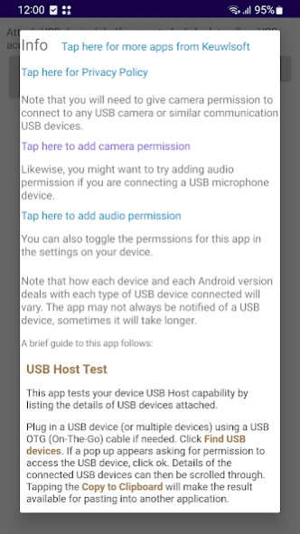 USB Host Test  Screenshot