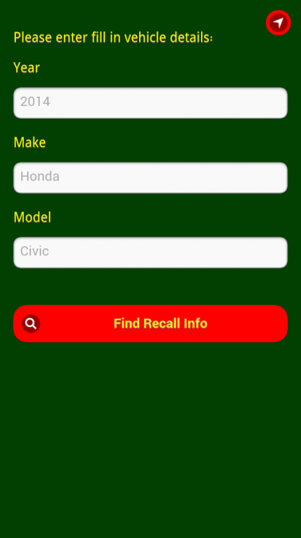 Vehicle Recall 0.0.4 Screenshot