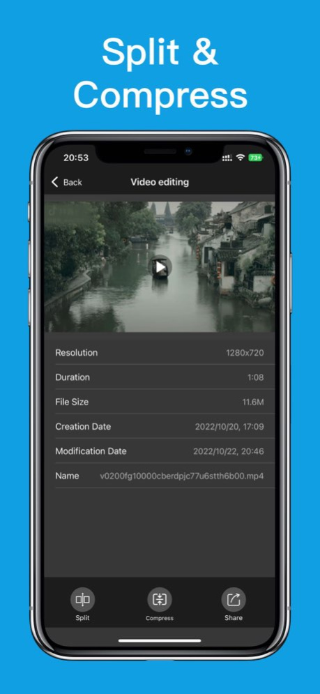 Compress Video - split,shrink 1.2 Screenshot