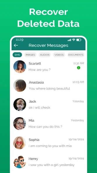 Deleted messages recovery 167 Screenshot