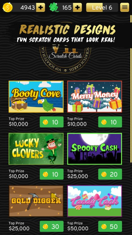 VIP Scratch Cards 1.3 Screenshot