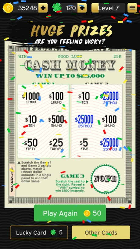 VIP Scratch Cards 1.3 Screenshot