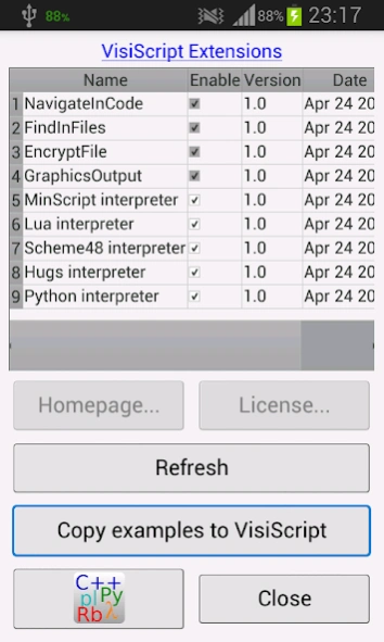 VisiScript & SciteQt Ext.  Screenshot