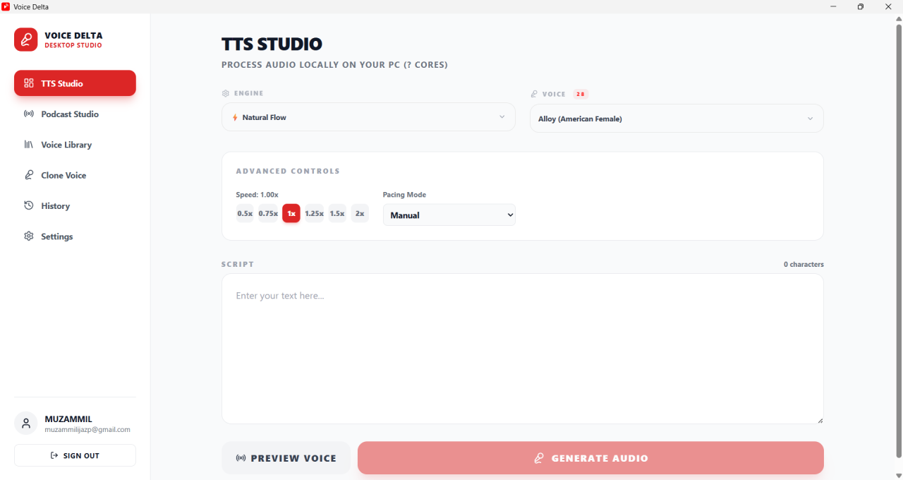 Voice Delta Free Unlimited Text to Speech 1.2.0 Screenshot