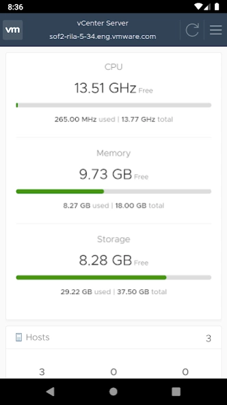vSphere Mobile Client 2.3.0 Screenshot