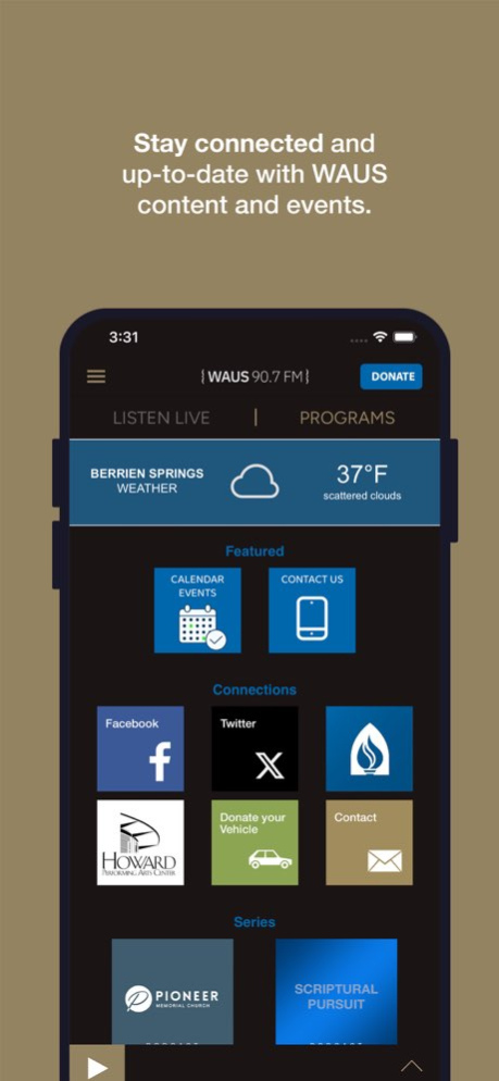 WAUS 90.7 FM 12.0.10 Screenshot