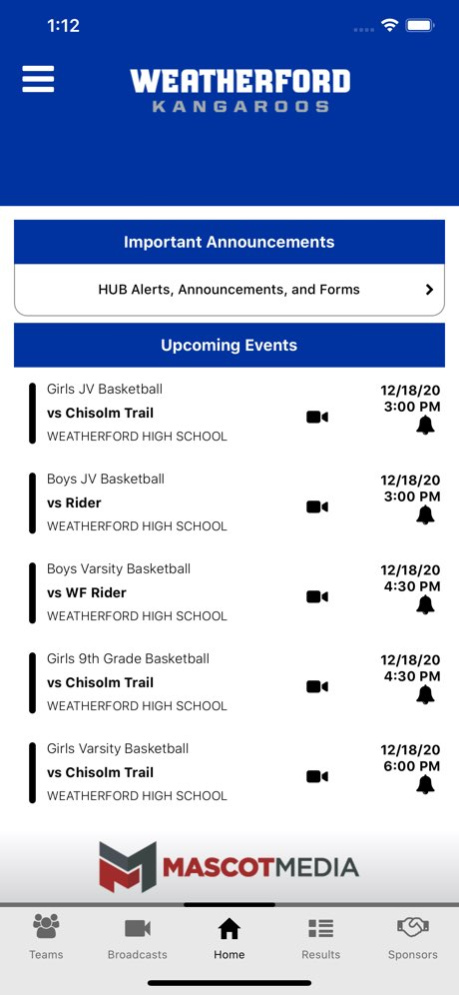 Weatherford Athletics 2.9.0 Screenshot