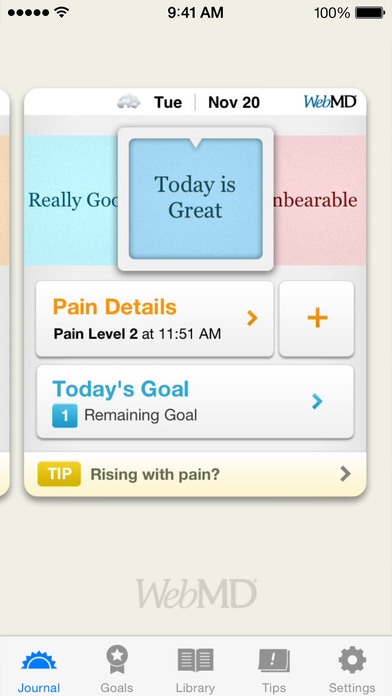 WebMD Pain Coach 1.3.1 Screenshot