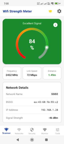 WiFi Strength Meter & Analyzer 2.6 Screenshot