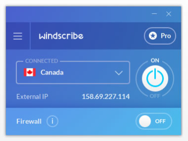 Windscribe VPN 1.56 Screenshot