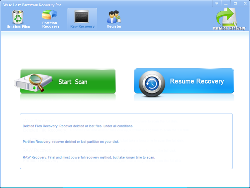 Wise Lost Partition Recovery 2.6.7 Screenshot
