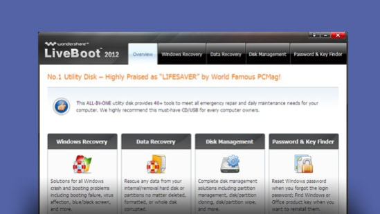 Wondershare LiveBoot 2012 7.0.1 Screenshot