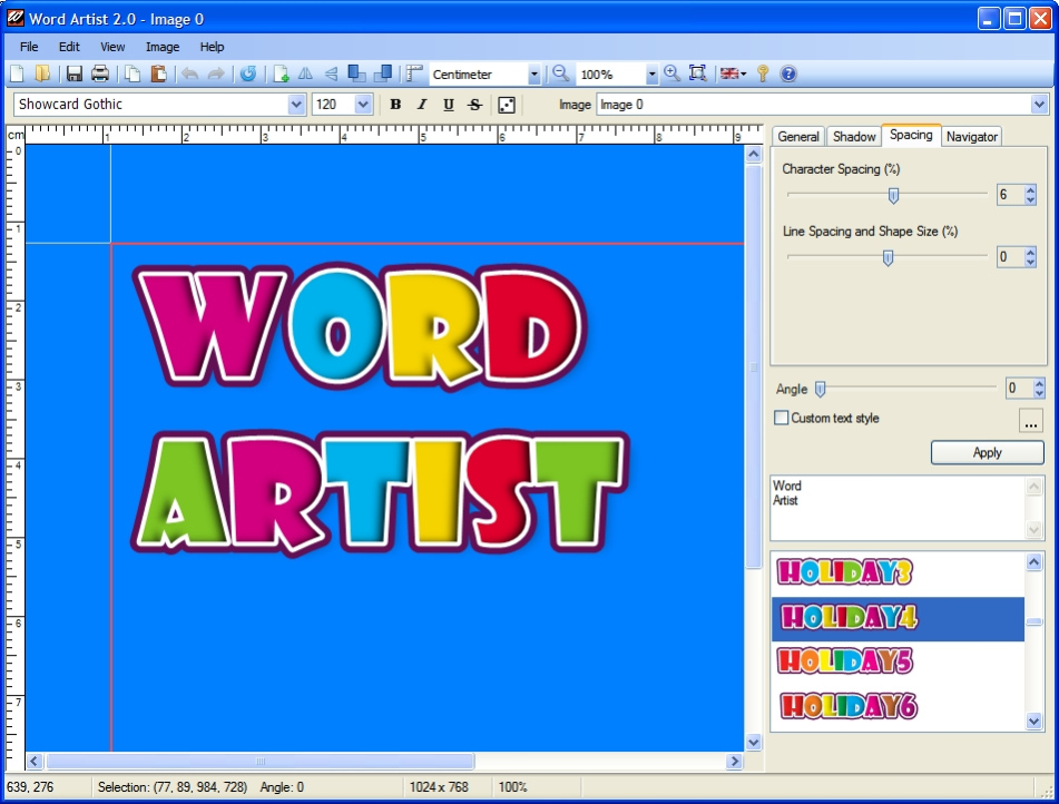 Word Artist 3.0 Screenshot