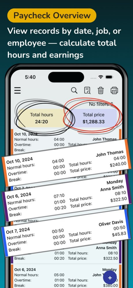 Work Hours Tracker & Paycheck 1.19 Screenshot