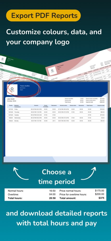 Work Hours Tracker & Paycheck 1.19 Screenshot