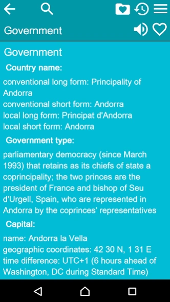 World Factbook. Countries Info 2.116 Screenshot