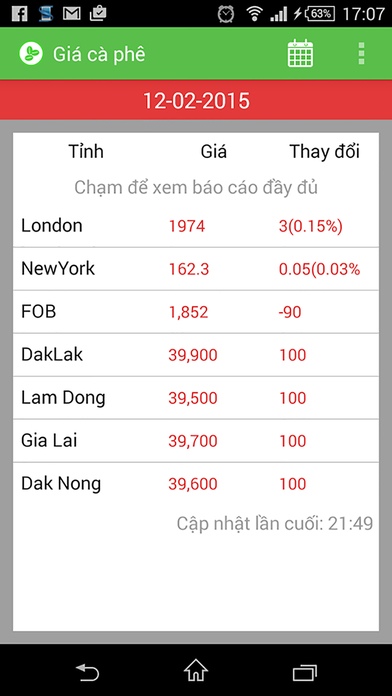 Xem Giá Cà Phê 1.0 Screenshot