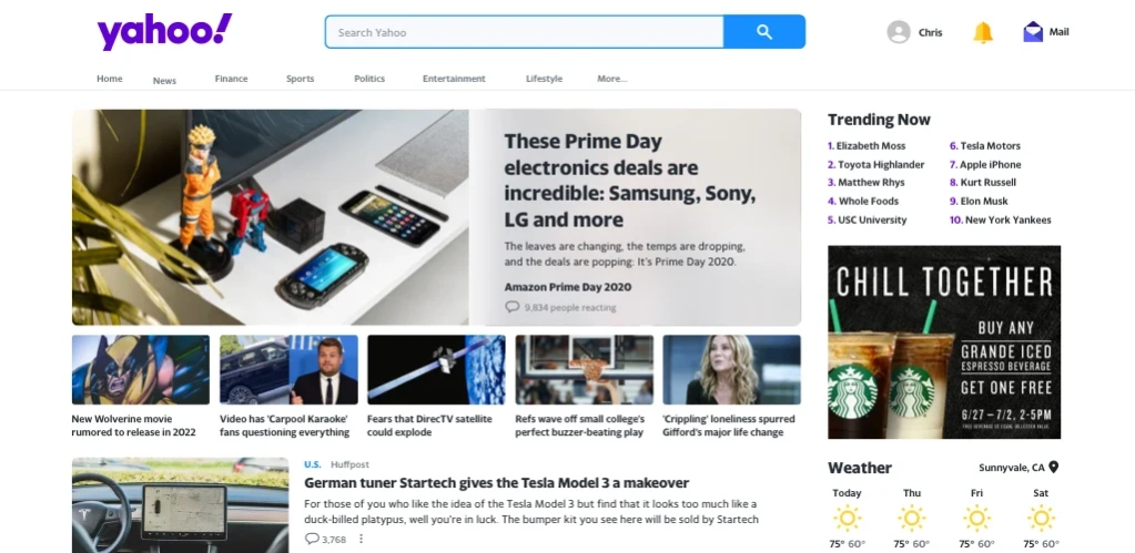 Yahoo Lite - News, Mail, Sport 4 Screenshot