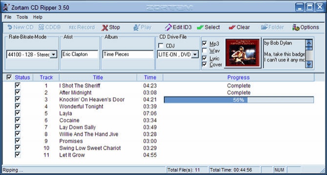 Zortam CD Ripper 14.25 Screenshot